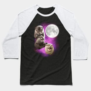 Three Otter Moon Baseball T-Shirt